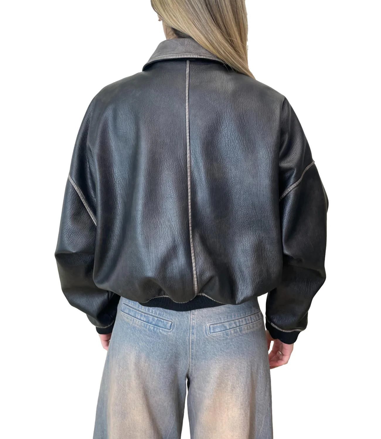 BOMBER NERO ECOPELLE MOTEL