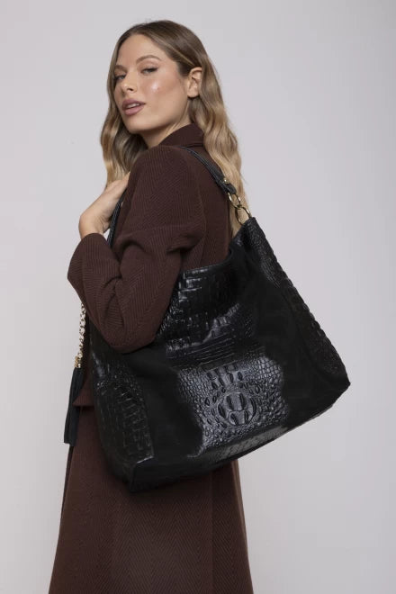 BORSA CAMOSCIO/COCCO NERO MOKI-B