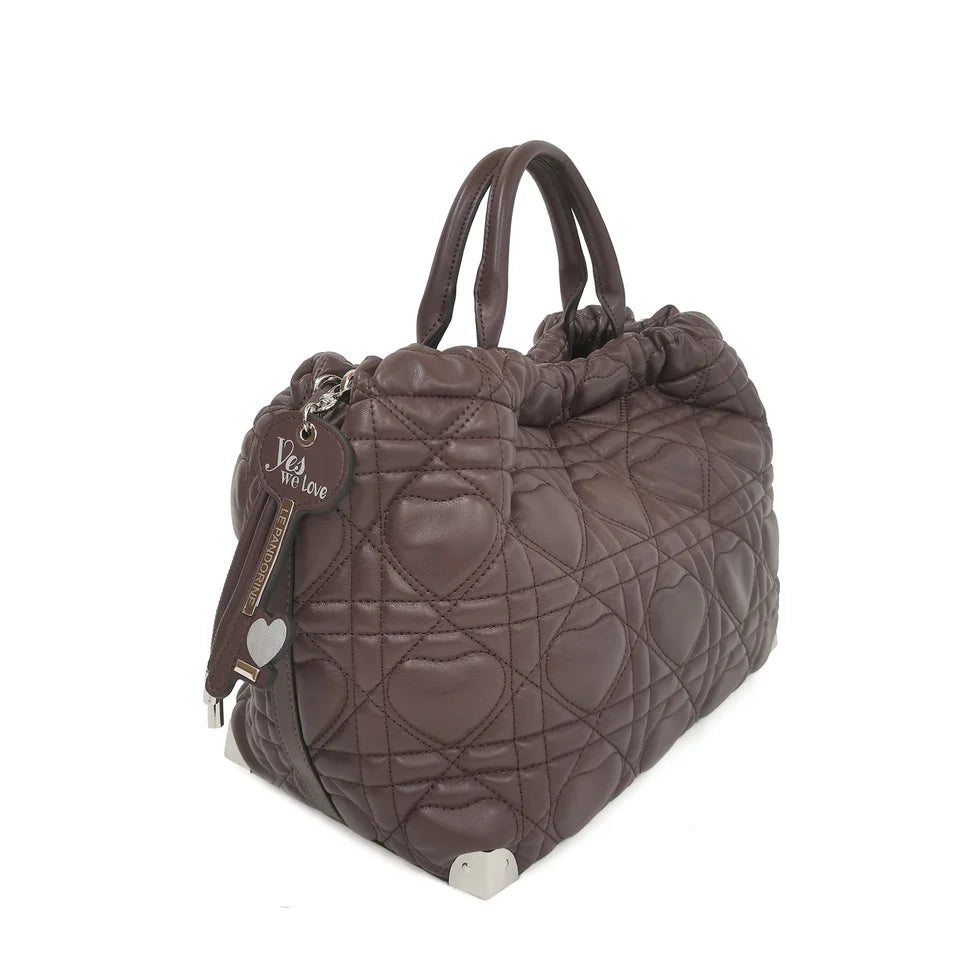 BORSA A MANO LOVE BUCKET COLORE TESTA DI MORO LE PANDORINE