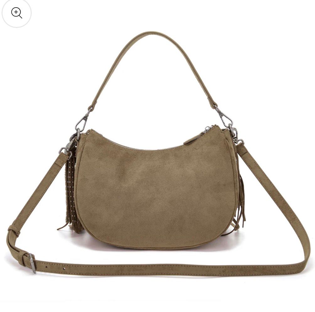 BORSA A SPALLA SHOULDER SUEDE GREEN LE CARRIE