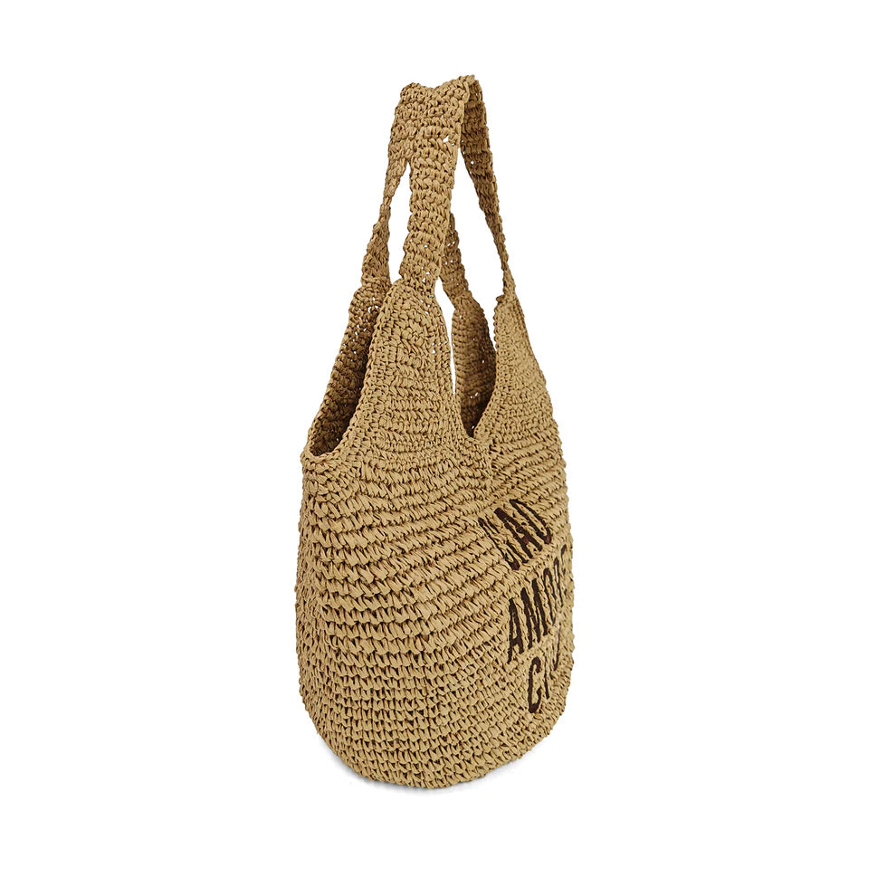 BORSA A SPALLA LUCE IN RAFIA LE PANDORINE