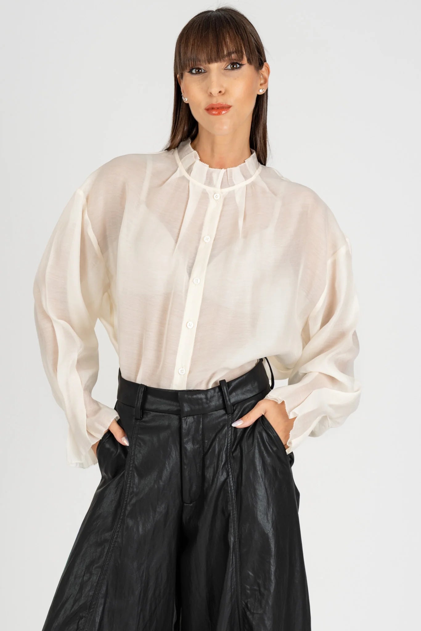 CAMICIA ROUCHES CREMA ELEH