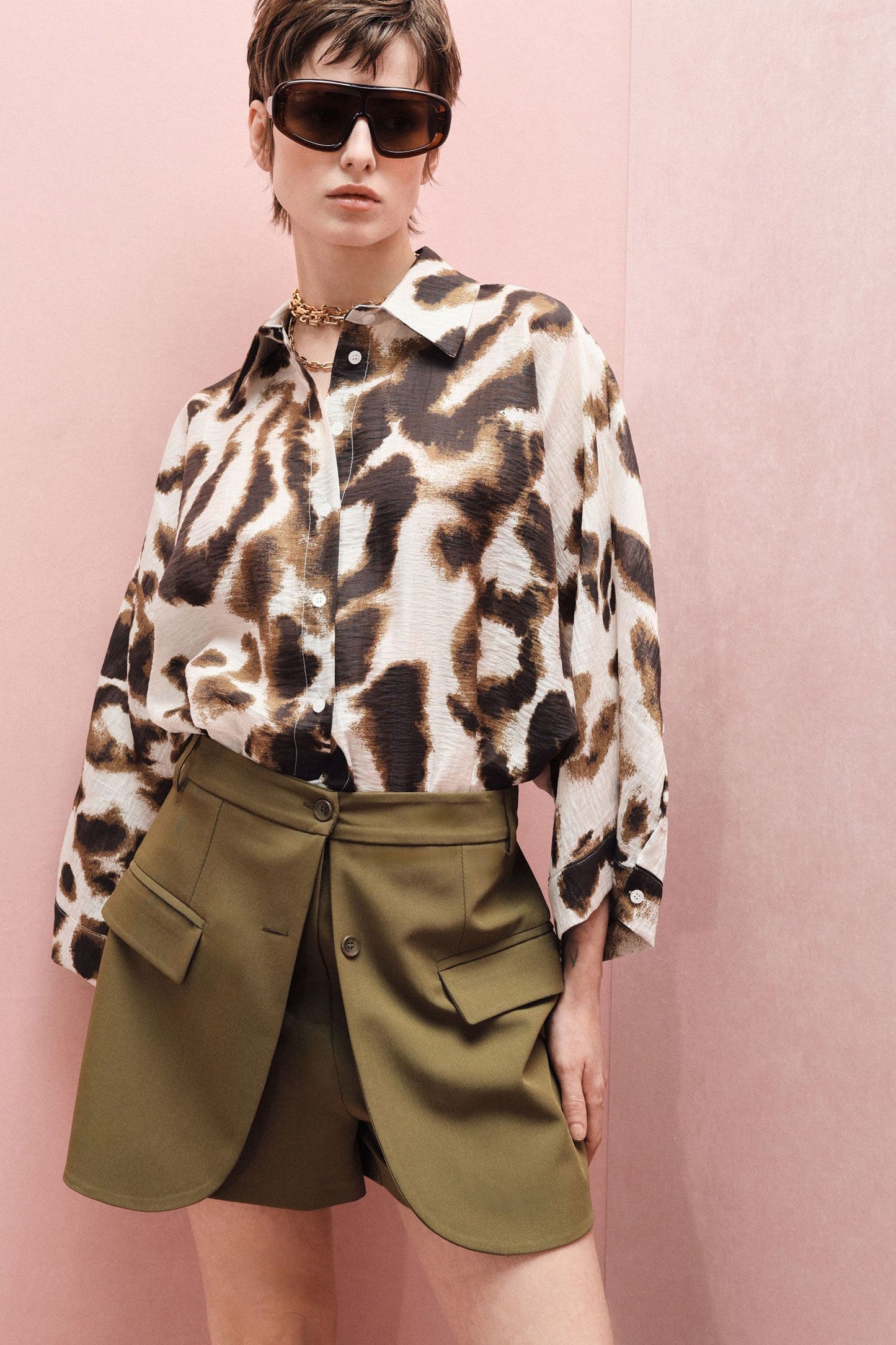 CAMICIA AMPIA CON STAMPA ANIMALIER IMPERIAL