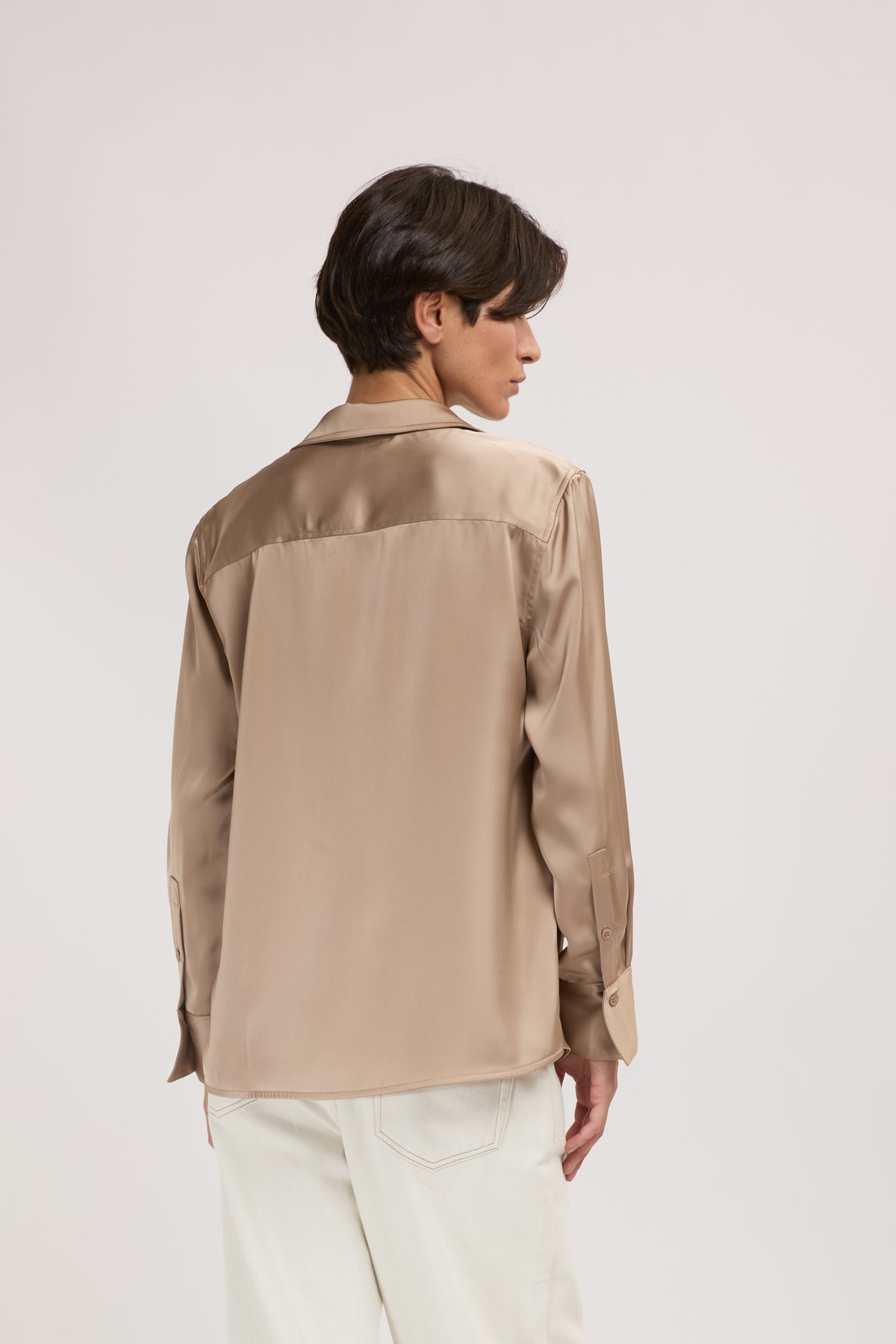 CAMICIA BEIGE RASO ELEH