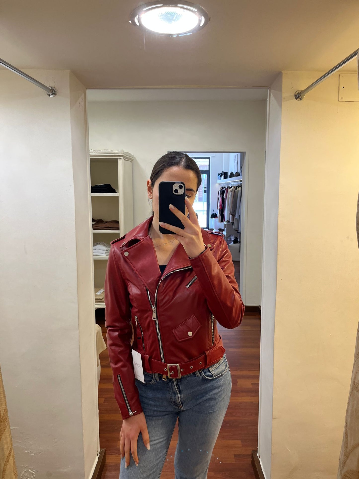 CHIODO IN PELLE BORDEAUX SAVINO