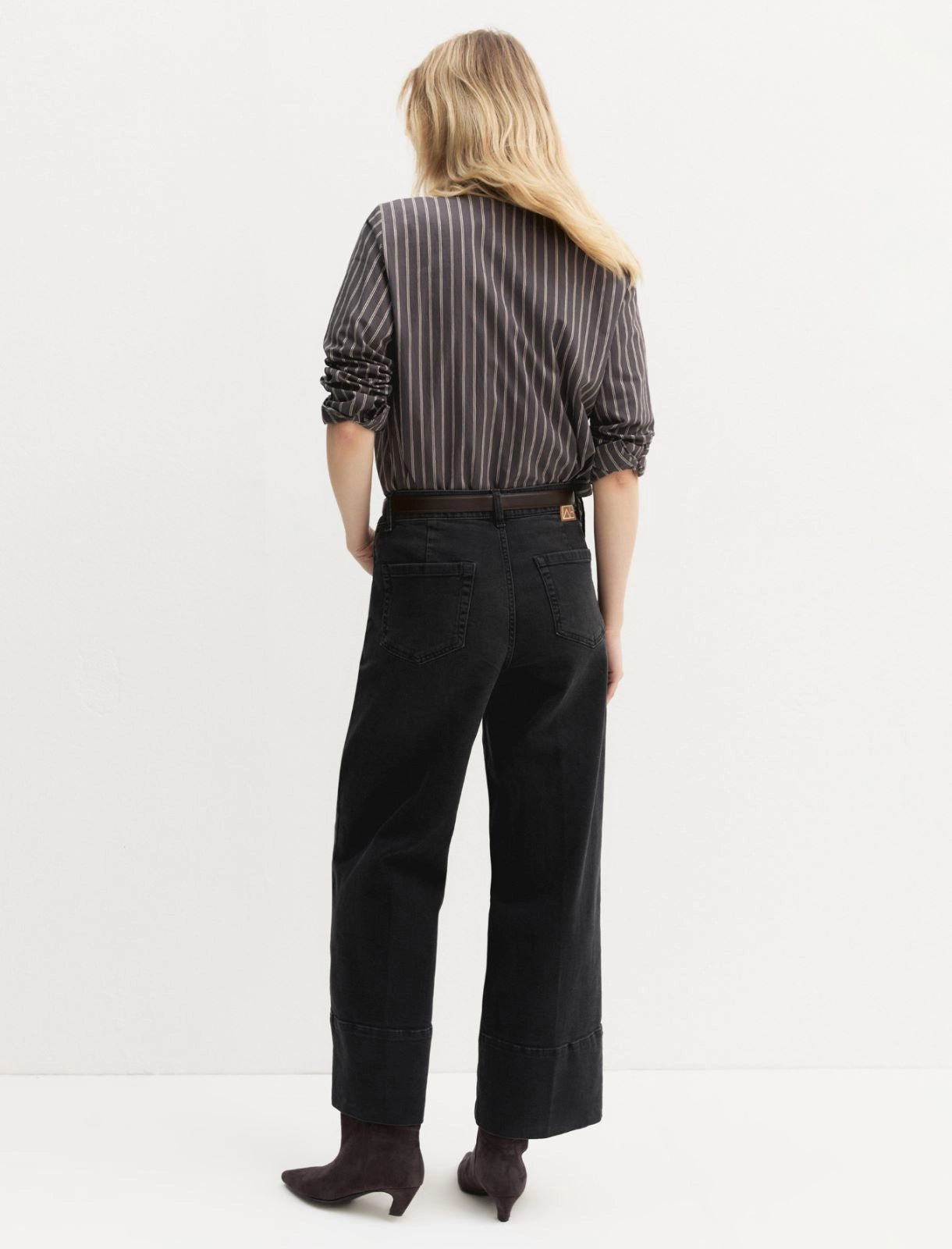 JEANS CROPPED NERO EMME