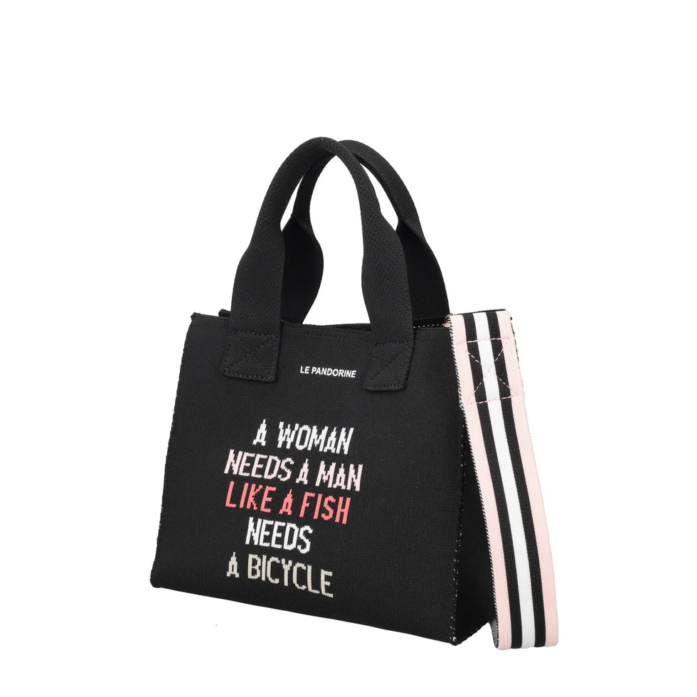 MINI BAG JACKIE IN TELA COLORE NERO LE PANDORINE