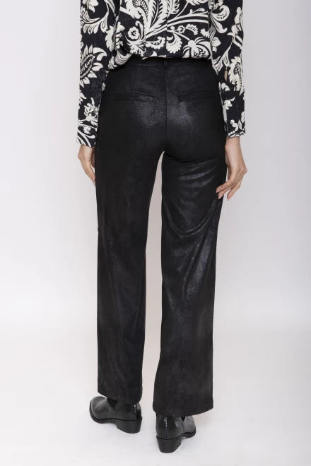 PANTALONE A PALAZZO SUEDE NERO MOKI-B