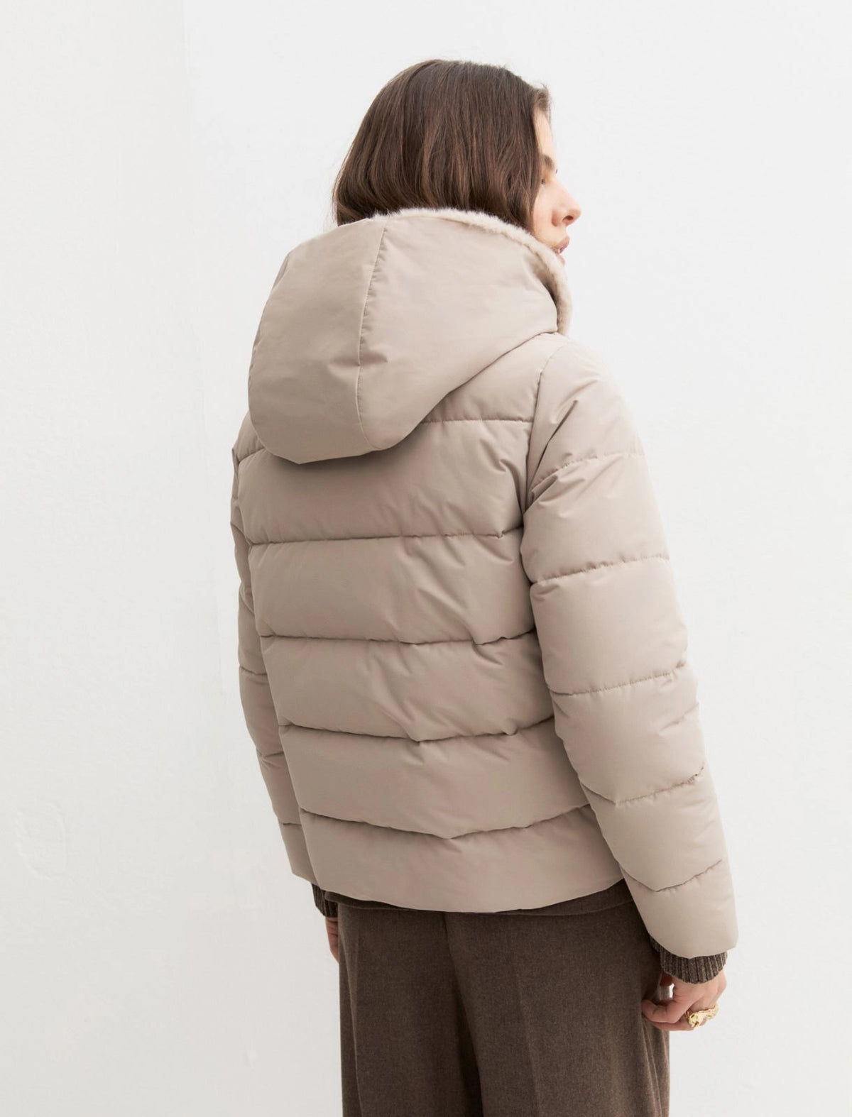 PIUMINO CORTO IN TAFFETA SABBIA EMME