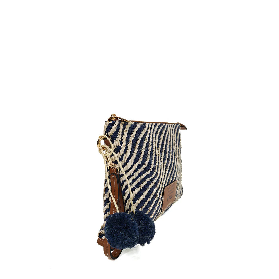 POCHETTE SUNNY CON POM-PON BLU LE PANDORINE