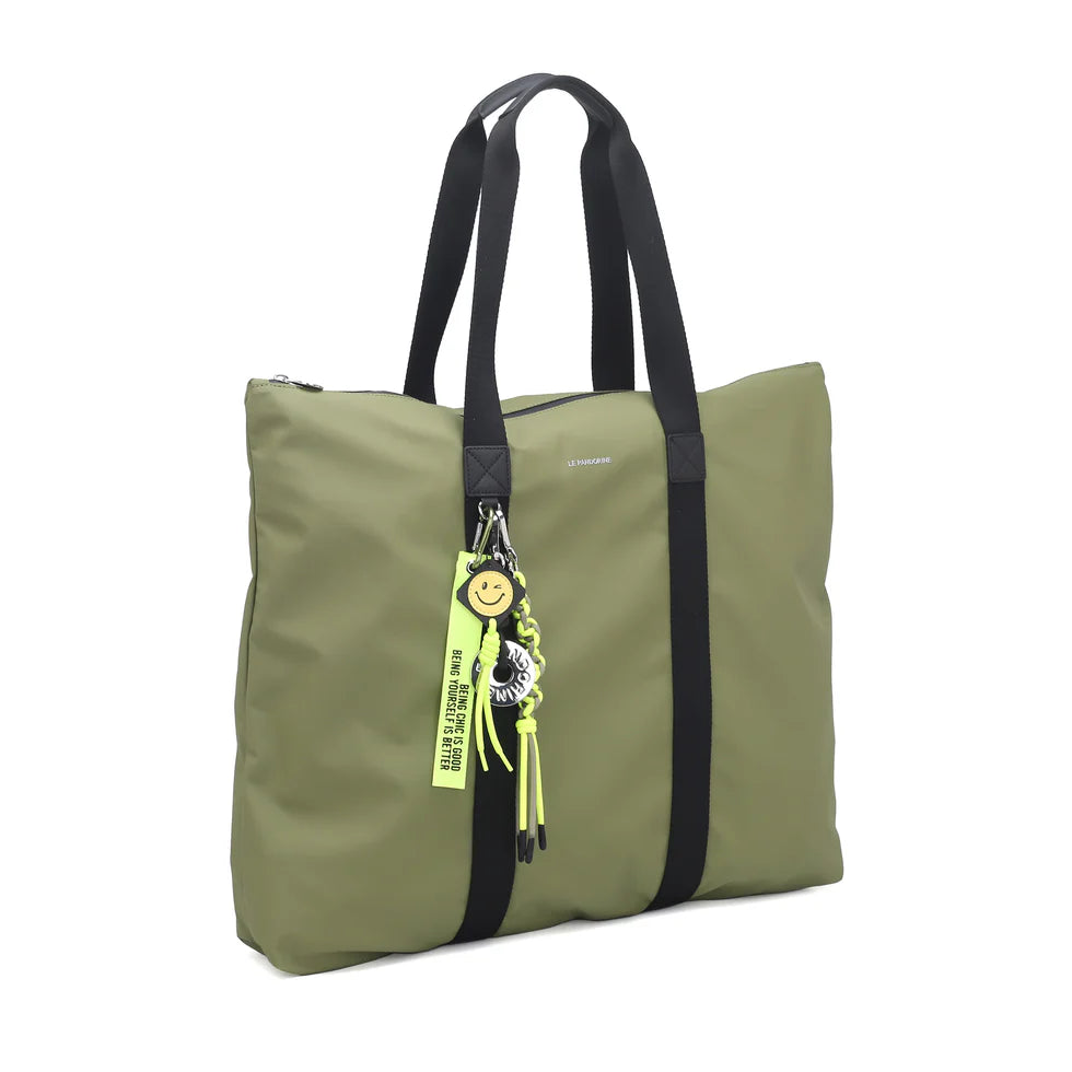 SHOPPING BAG GRANDE GINEVRA COLORE VERDE OLIVA LE PANDORINE