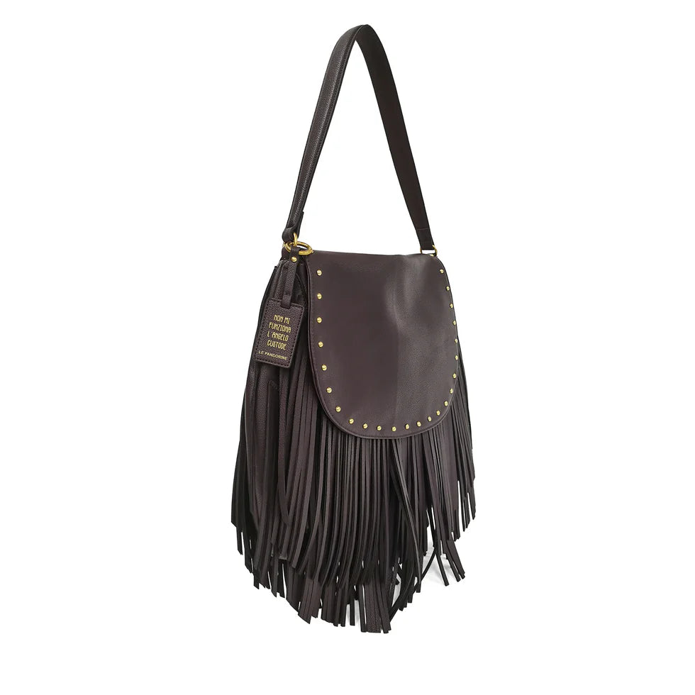 TRACOLLA MEDIA FRINGE HOBO COLORE TESTA DI MORO LE PANDORINE
