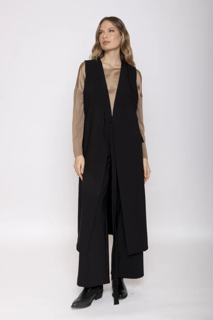 ABITO GILET LUNGO LA NUIT NERO MOKI-B
