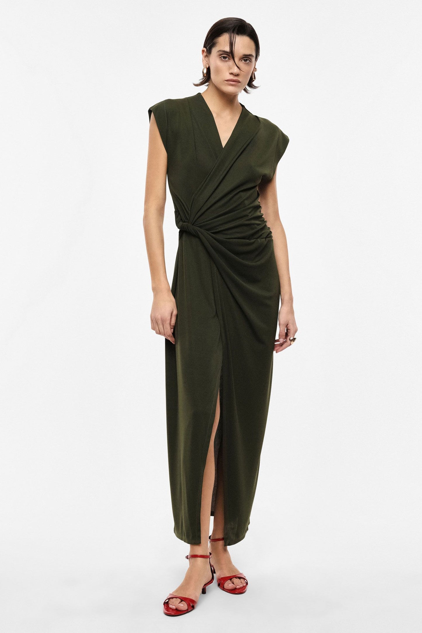 ABITO LUNGO DRAPPEGGIATO SCOLLO A V IMPERIAL