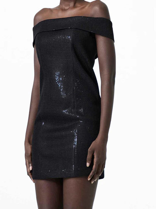 ABITO NERO CON PAILLETTES ELEH