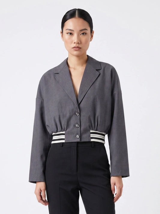 BLAZER MONOPETTO CROP FIT EFFETTO BOMBER BERNA