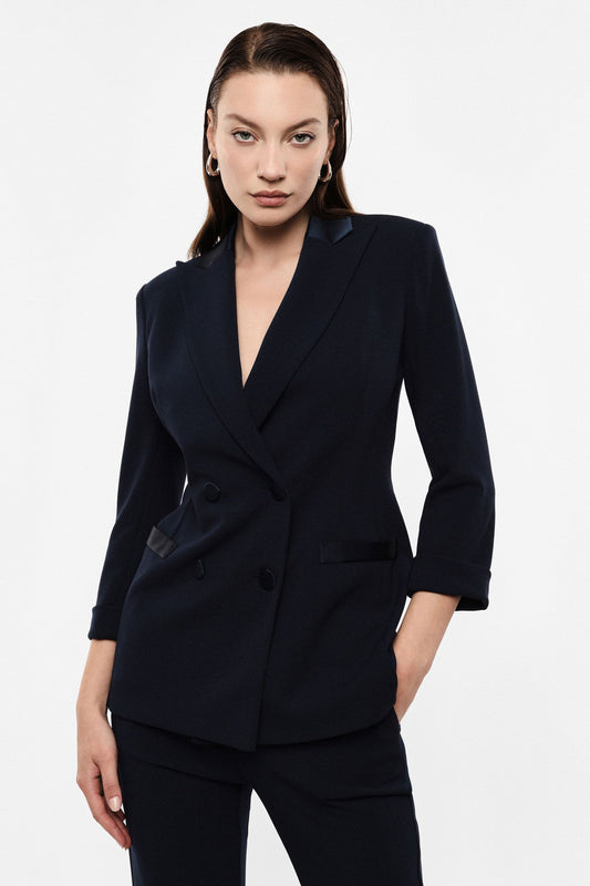 BLAZER DOPPIOPETTO BLU CON MANICHE TRE QUARTI  IMPERIAL