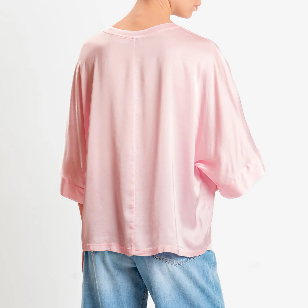 BLUSA IN SATIN MANICA SCESA MOTEL
