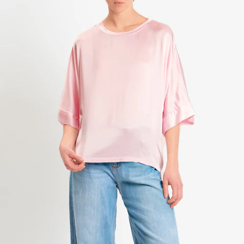 BLUSA IN SATIN MANICA SCESA MOTEL