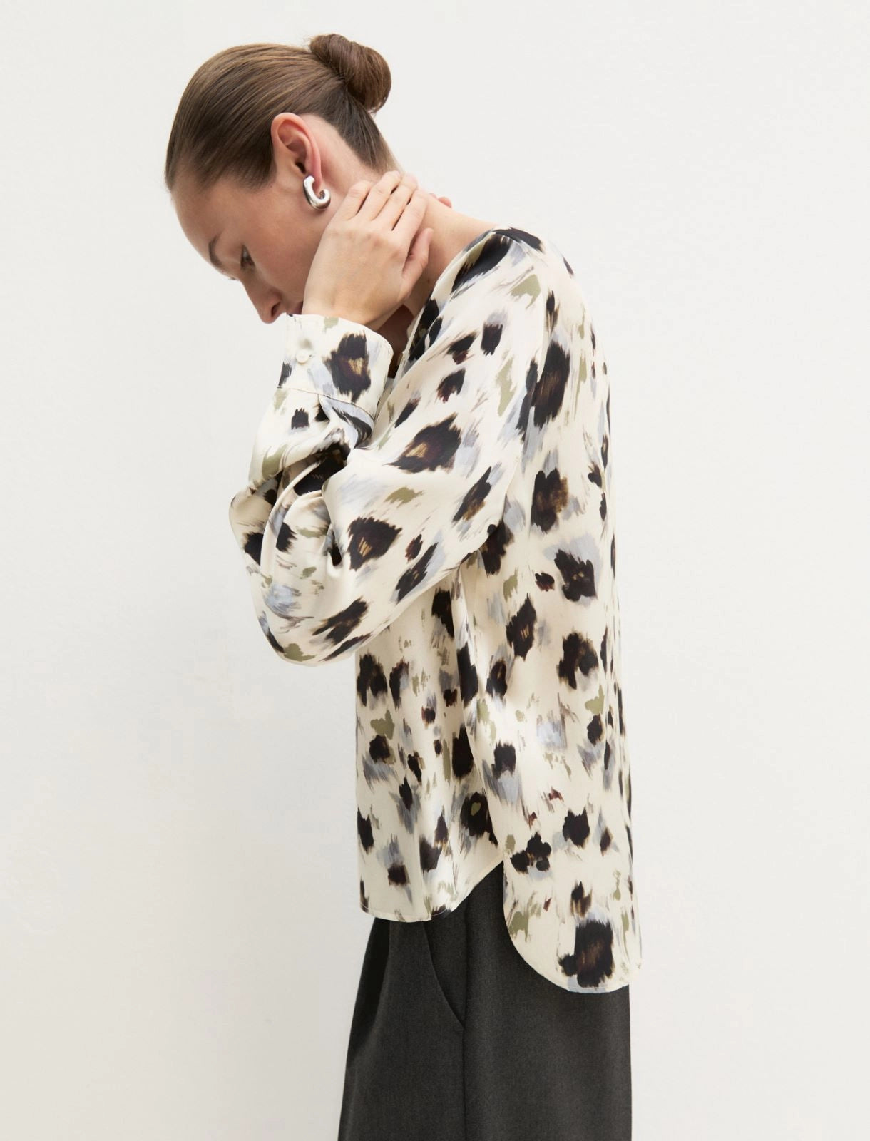 BLUSA IN TWILL STAMPATO EMME