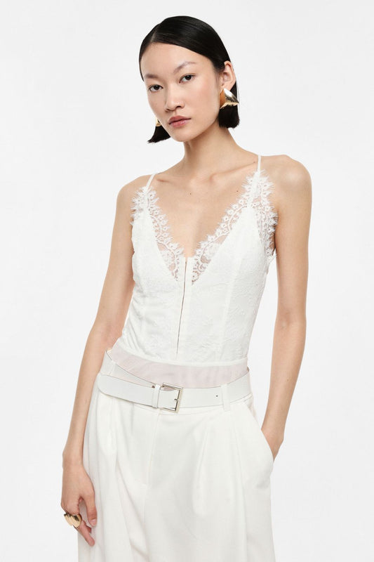 BODY CON SPALLINE SOTTILI E DETTAGLI IN PIZZO IMPERIAL
