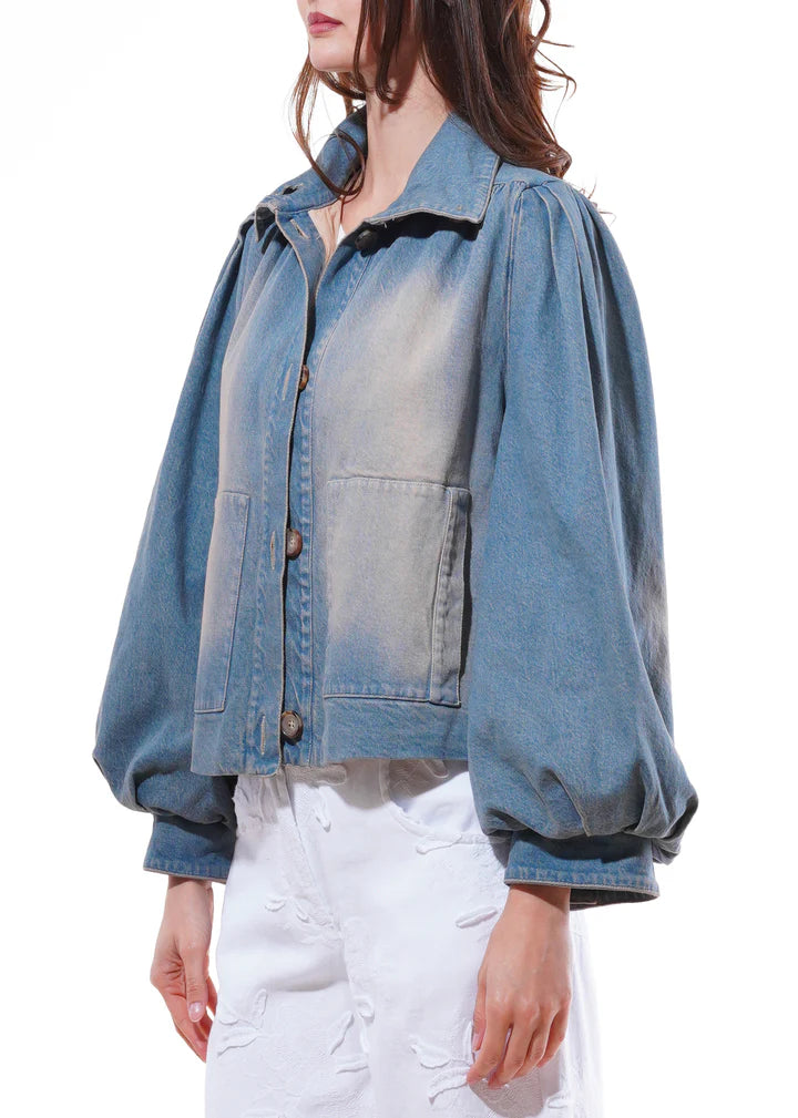 BOMBER DI JEANS MANICA A PALLONCINO MOTEL