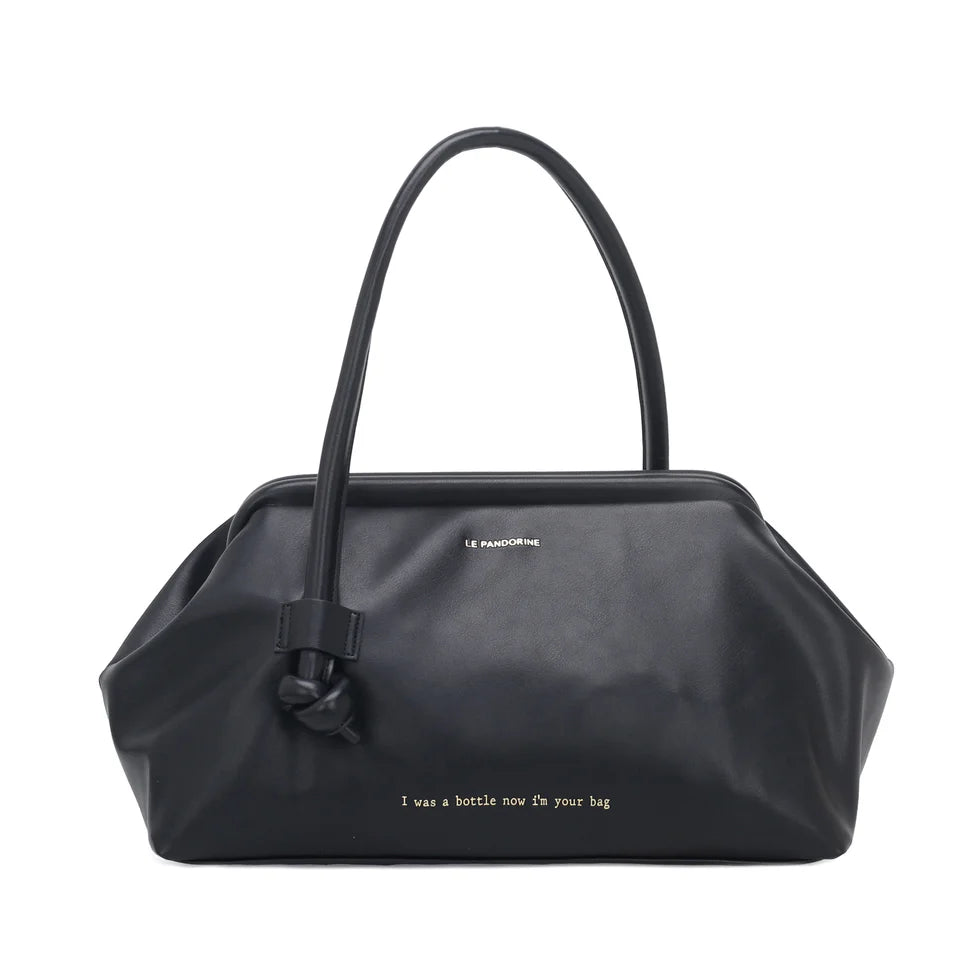 BORSA A MANO GRANDE BOTTLE MAXI COLORE NERO LE PANDORINE