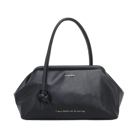 BORSA A MANO GRANDE BOTTLE MAXI COLORE NERO LE PANDORINE