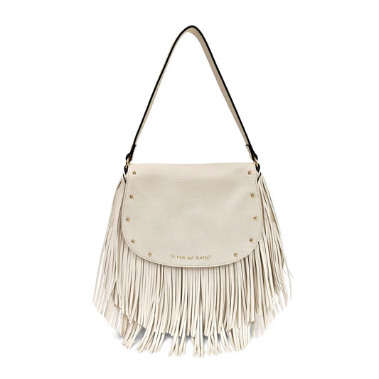 BORSA FRINGE A SPALLA CON FRANGE COLORE BIANCO LE PANDORINE