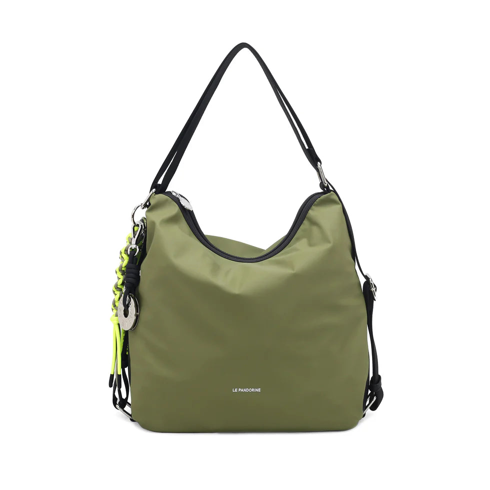 BORSA ZAINO GINEVRA COLORE VERDE MILITARE LE PANDORINE