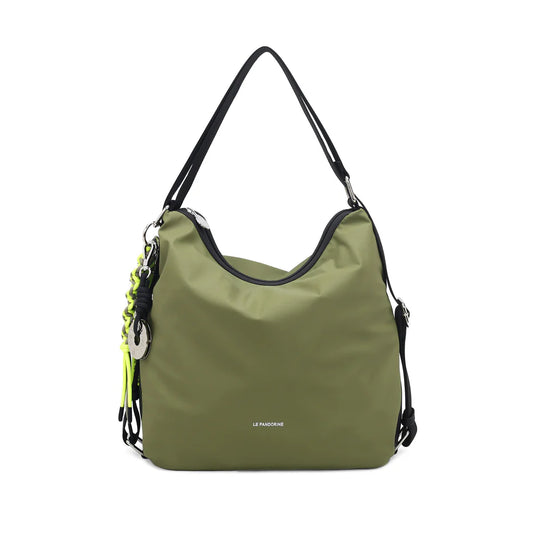 BORSA ZAINO GINEVRA COLORE VERDE MILITARE LE PANDORINE