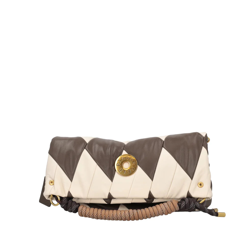 BORSA A SPALLA GRANDE ARLECCHINO COLORE ECRU LE PANDORINE