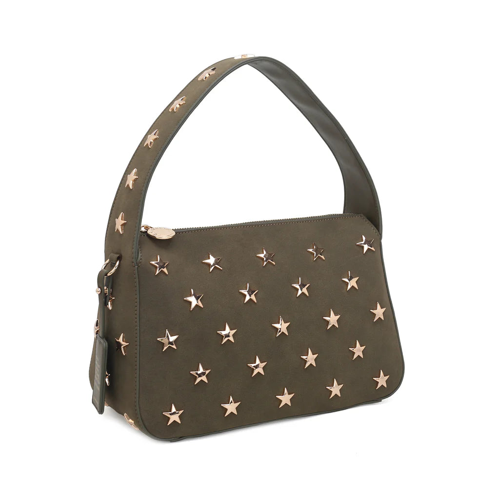 BORSA A SPALLA ELENA COLORE VERDE MILITARE LE PANDORINE