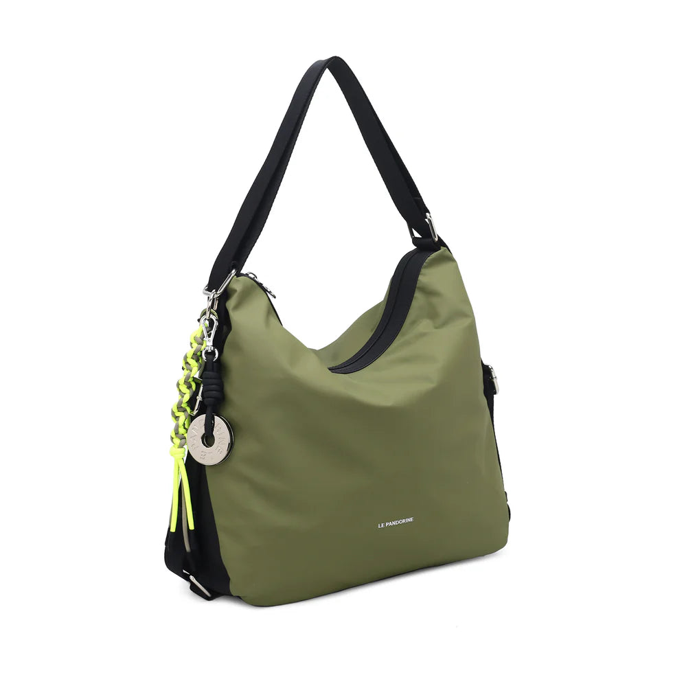 BORSA ZAINO GINEVRA COLORE VERDE MILITARE LE PANDORINE