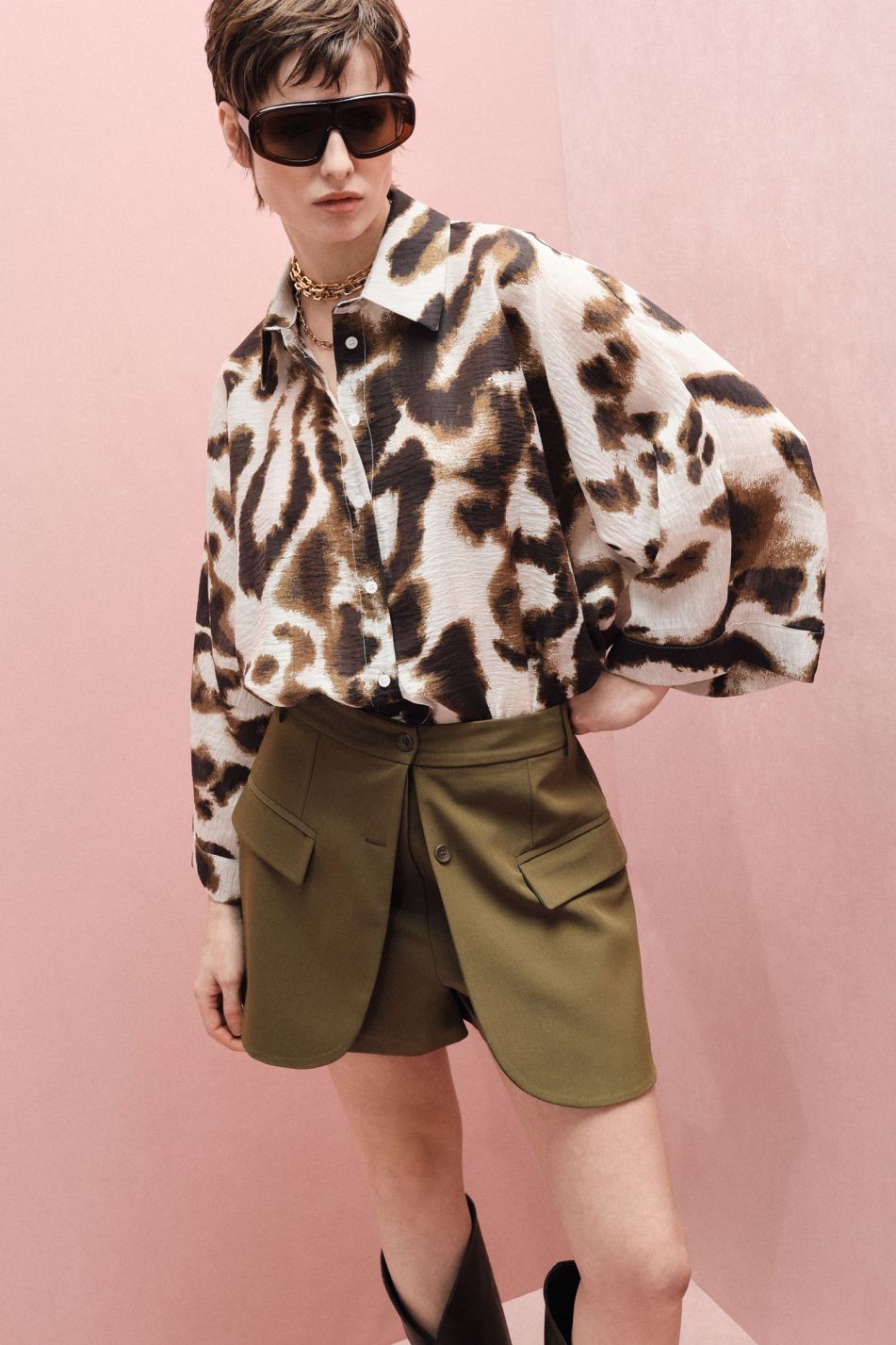 CAMICIA AMPIA CON STAMPA ANIMALIER IMPERIAL