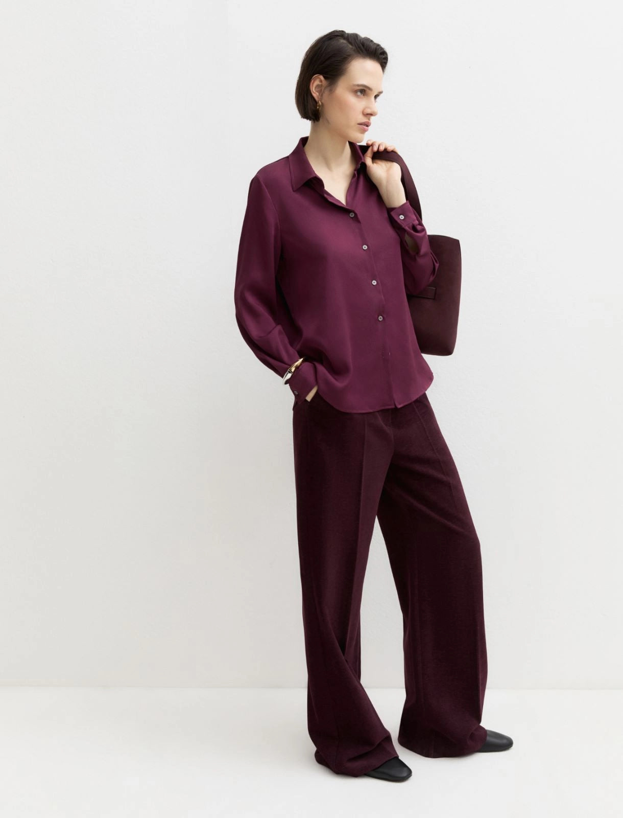 CAMICIA IN RASO MARTELLATO CRINCKLE EMME