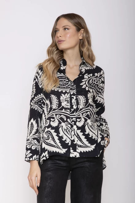 CAMICIA LE JARDIN NERO MKI-B