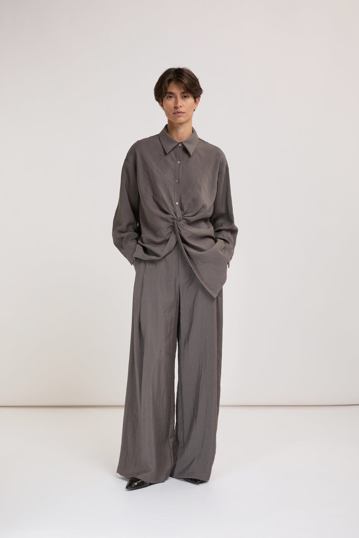 CAMICIA CON NODO GRIGIA ELEH