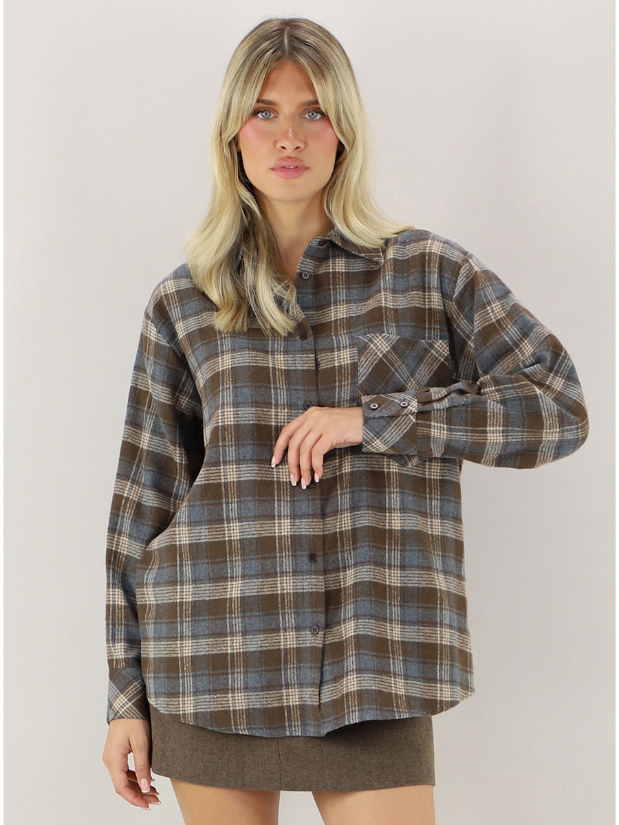CAMICIA SCOZZESE MARRONE ELEH