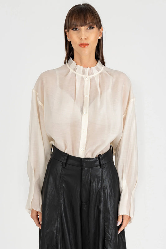 CAMICIA ROUCHES CREMA ELEH