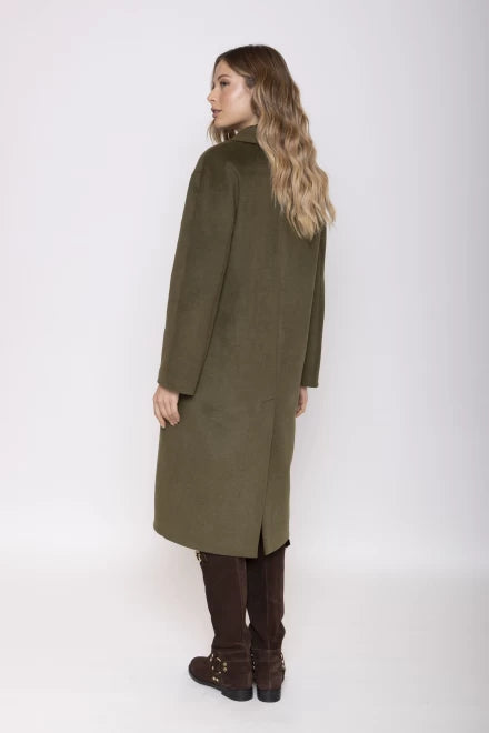 CAPPOTTO LUNGO DOPPIO PETTO MILITARE MOKI-B