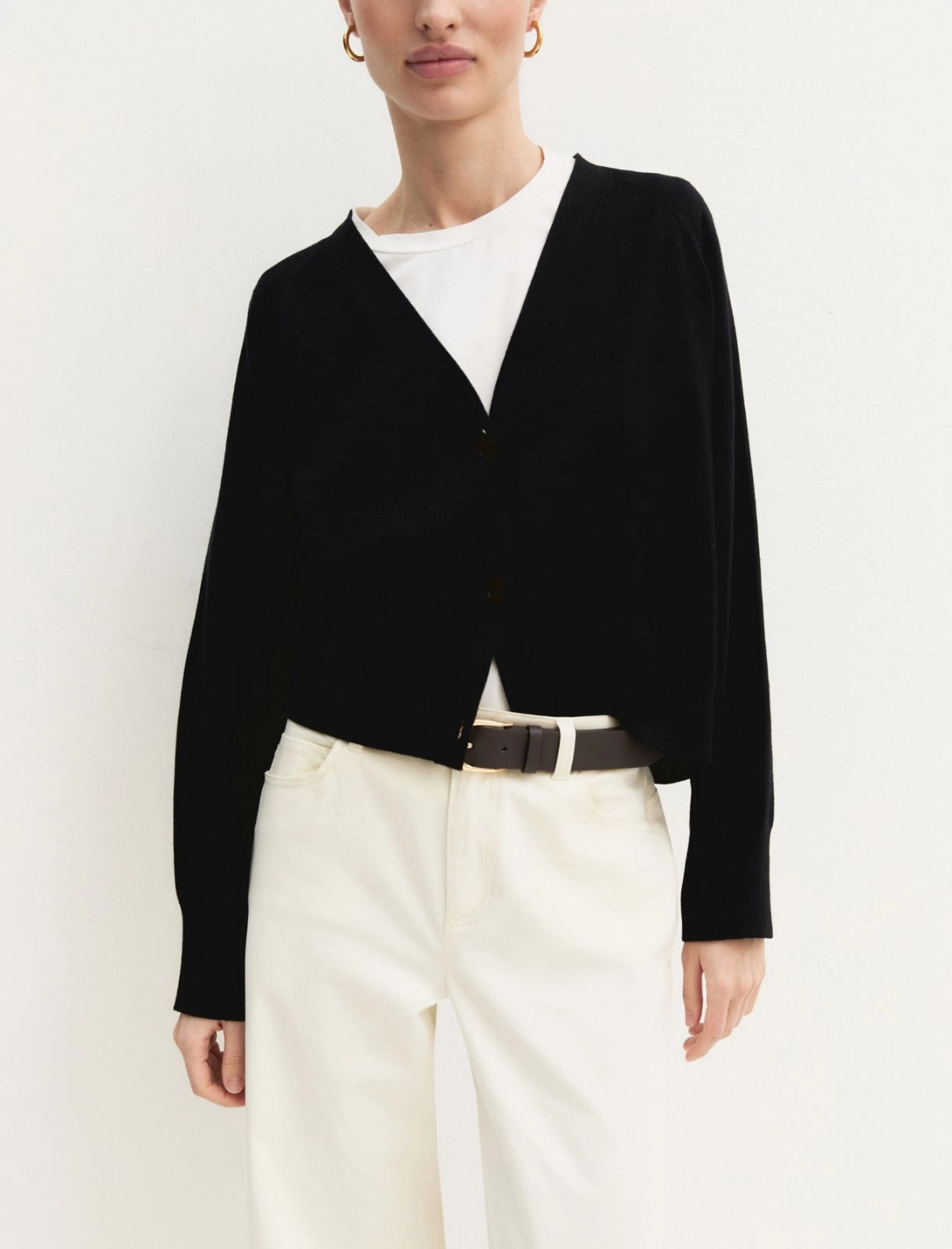 CARDIGAN DRITTO IN VISCOSA STRETCH EMME
