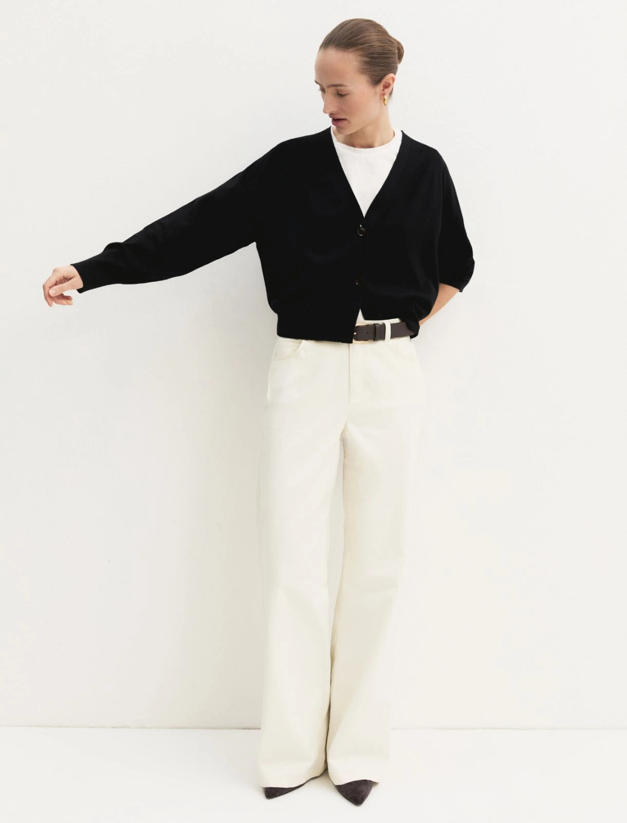 CARDIGAN DRITTO IN VISCOSA STRETCH EMME