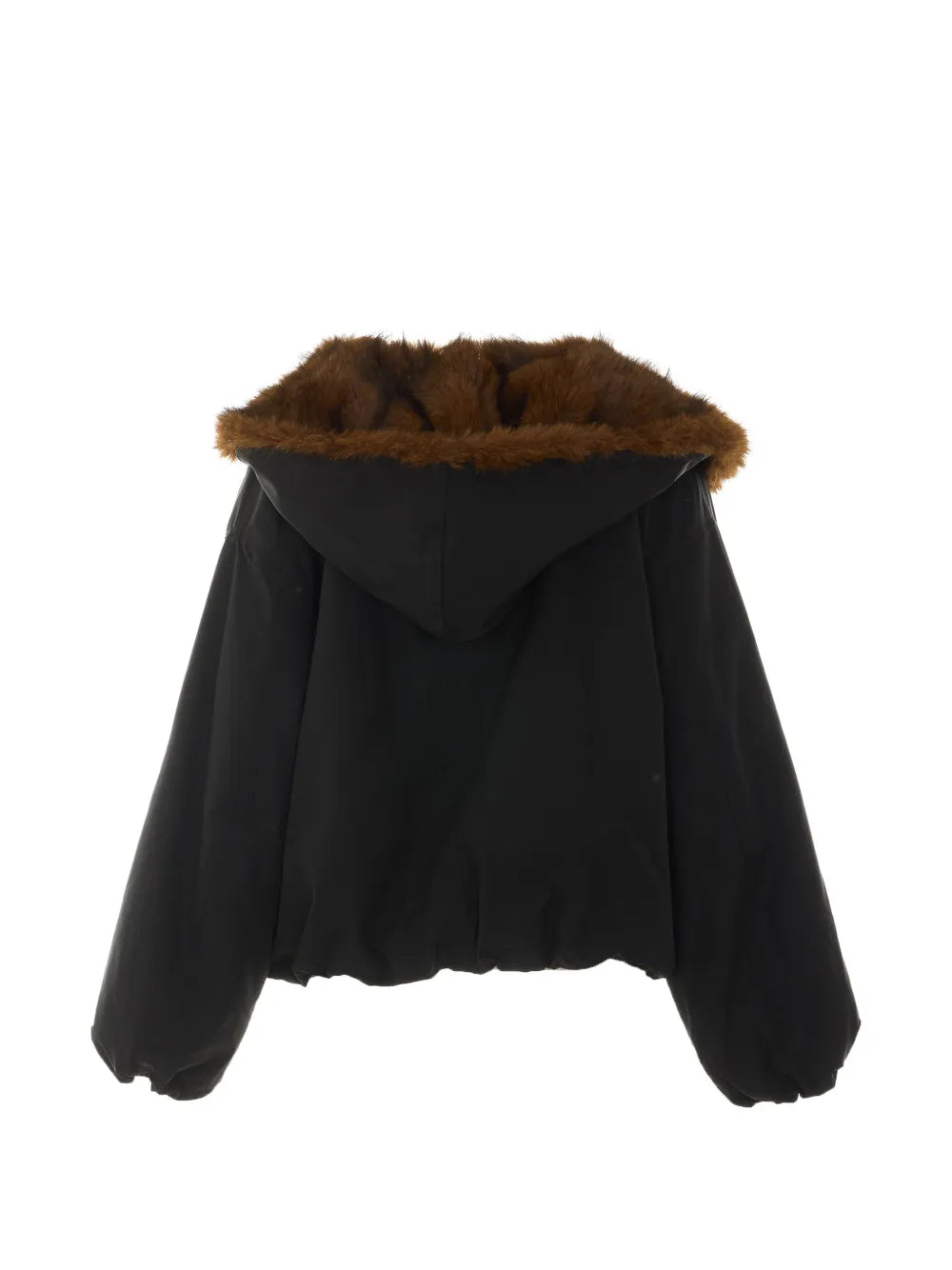 PIUMINO NERO CON PELLICCIA SINTETICA ELEH