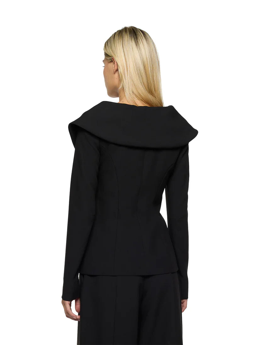 GIACCA DAL DETTAGLIO ADERENTE IN GOLDEN CREPE CON COLLO OVERSIZE SIMONA CORSELLINI