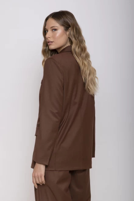 GIACCA DOPPIO PETTO CANVAS MARRONE MOKI-B