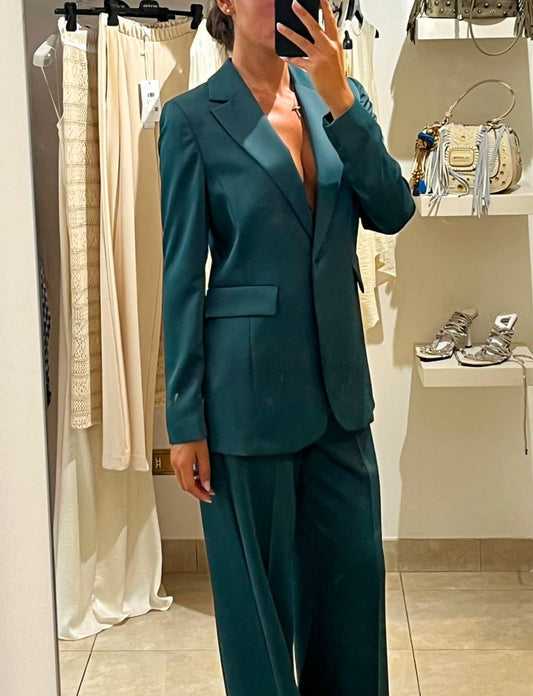 TAILLEUR IN RASO MATTE-VERDE EMME