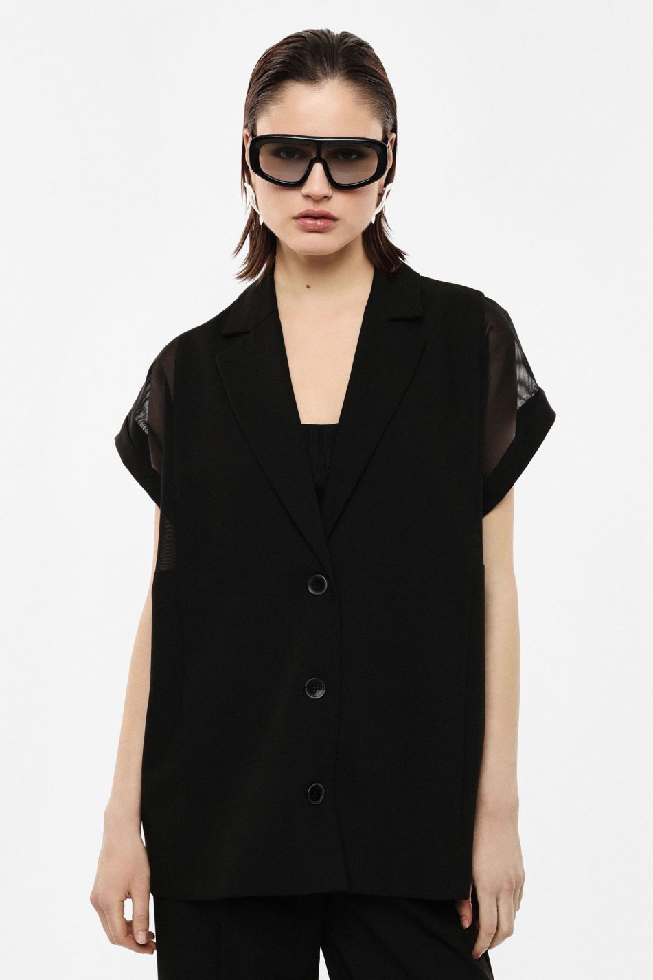 GILET AMPIO CON SPALLE IN RETE IMPERIAL