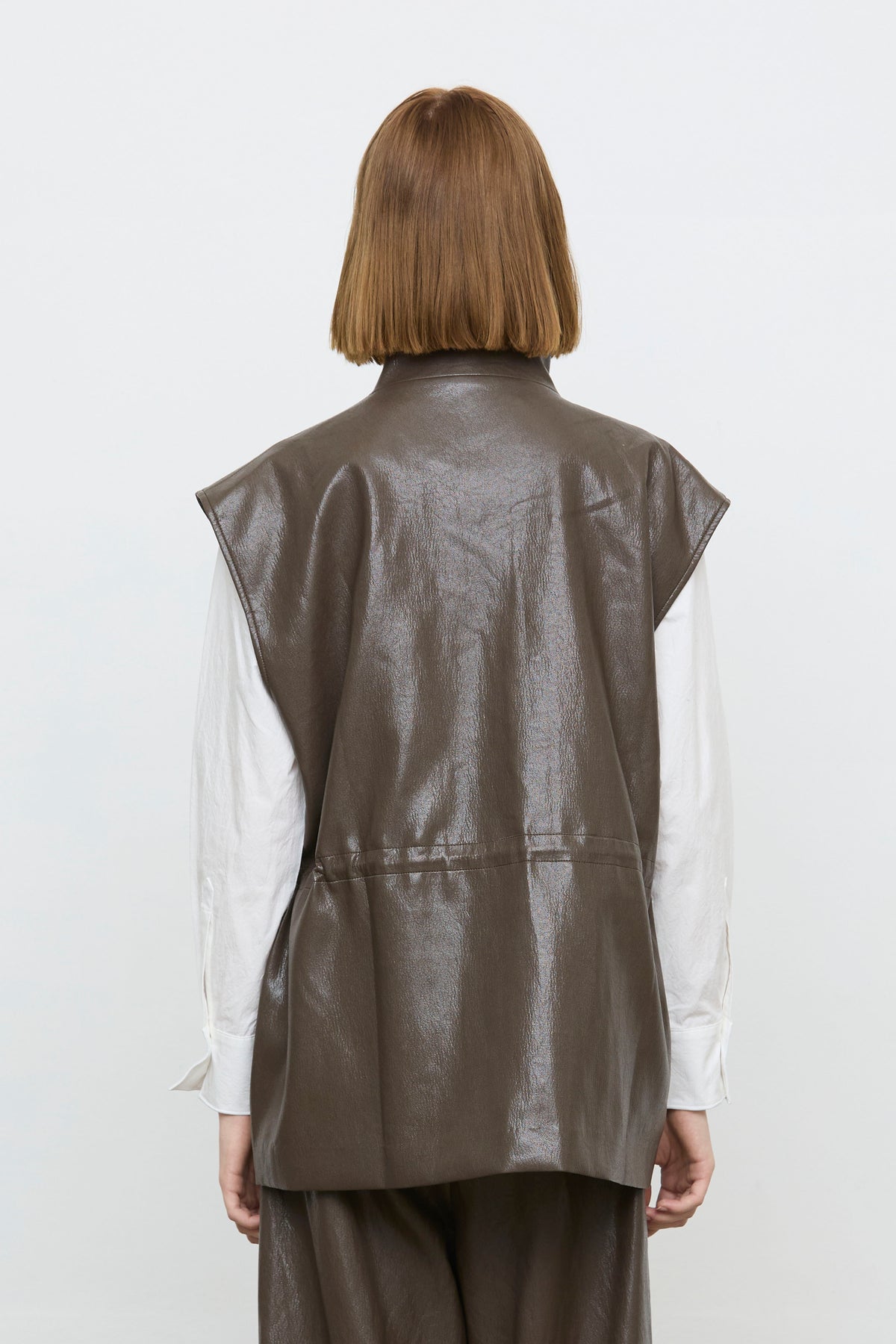 GILET ECOPELLE MARRONE ELEH
