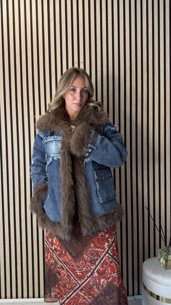 GIUBBOTTO IN JEANS/ECOPELLICCIA MOTEL